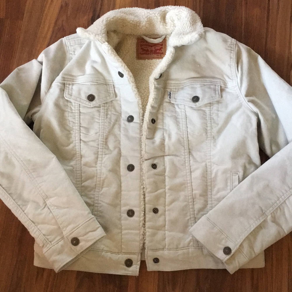 Levi white shearling jacket